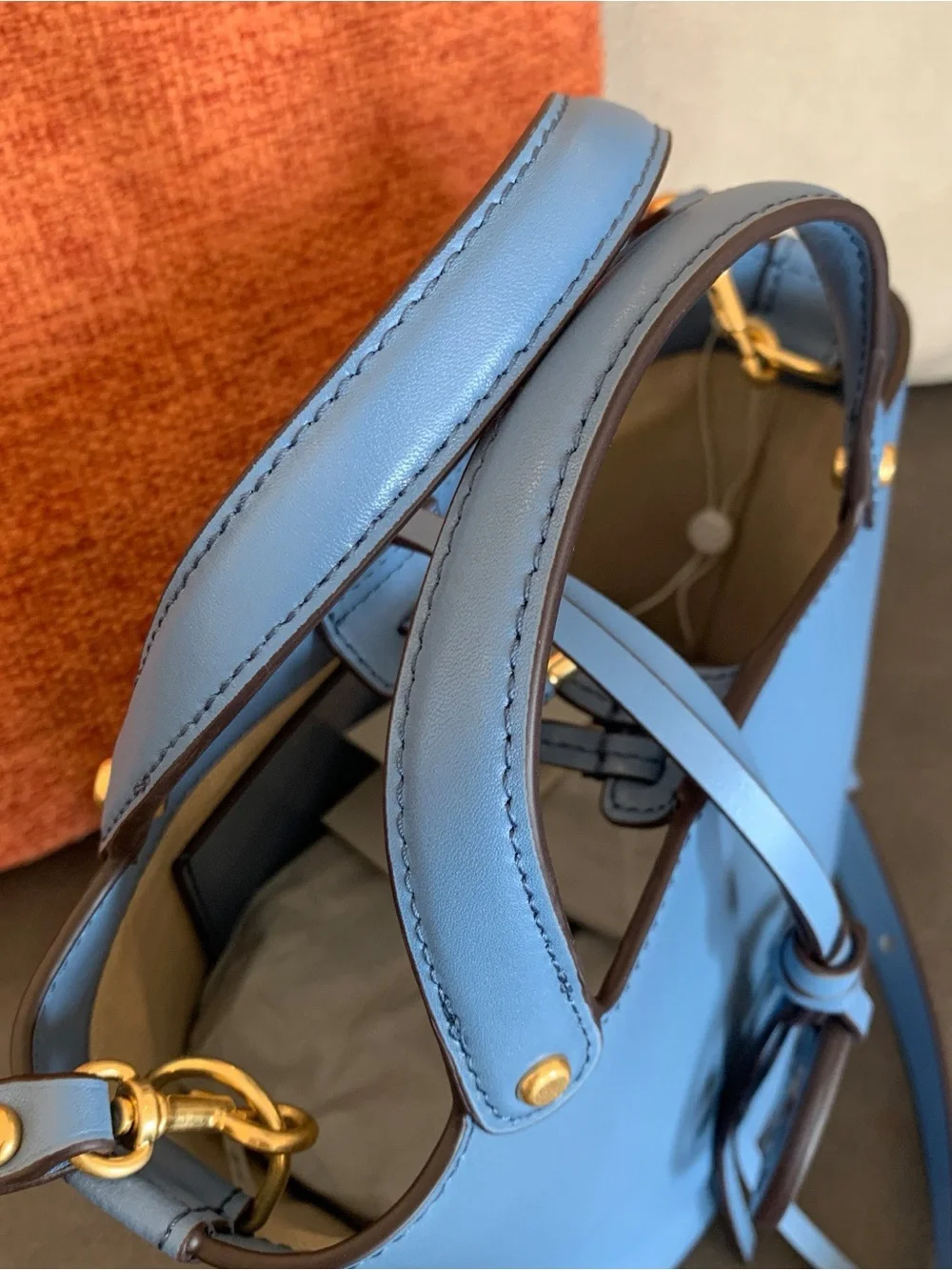 Tory Burch Blue Miller Mini Bucket Bag